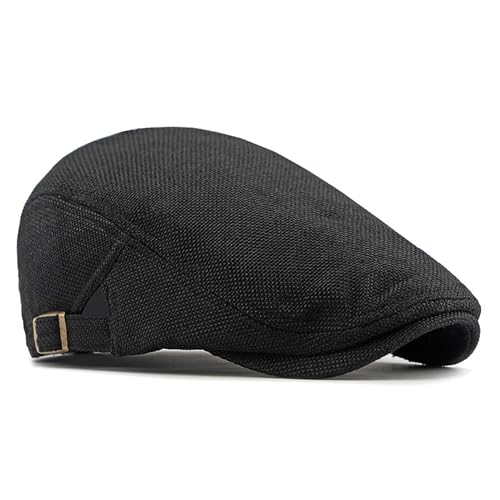 Dalababa Schiebermütze Barret Cap, Baskenmütze Herren Einstellbar Gatsby Newsboy Cap Fischgräten Tweed Retro Schirmmütze Damen, Golf Cabbie Flatcap Fahren Jagd Hut, 55-60 cm von Dalababa
