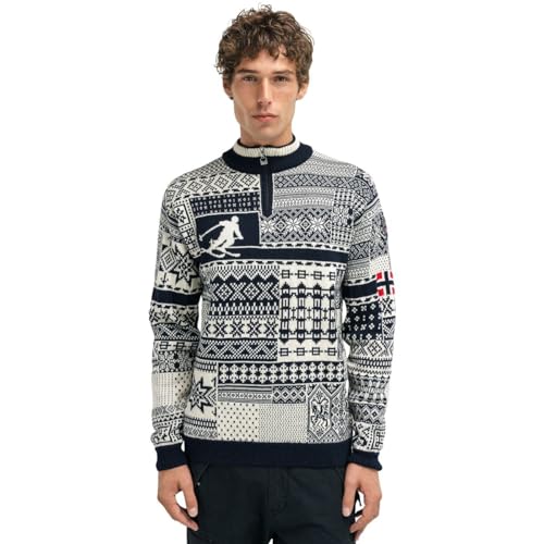 Dale of Norway Herren History Pullover, Navy-Off White-Raspberry, L von Dale of Norway