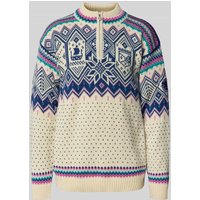 Dale of Norway Norwegerpullover aus Wolle mit Troyer-Kragen in Offwhite, Größe M von Dale of Norway