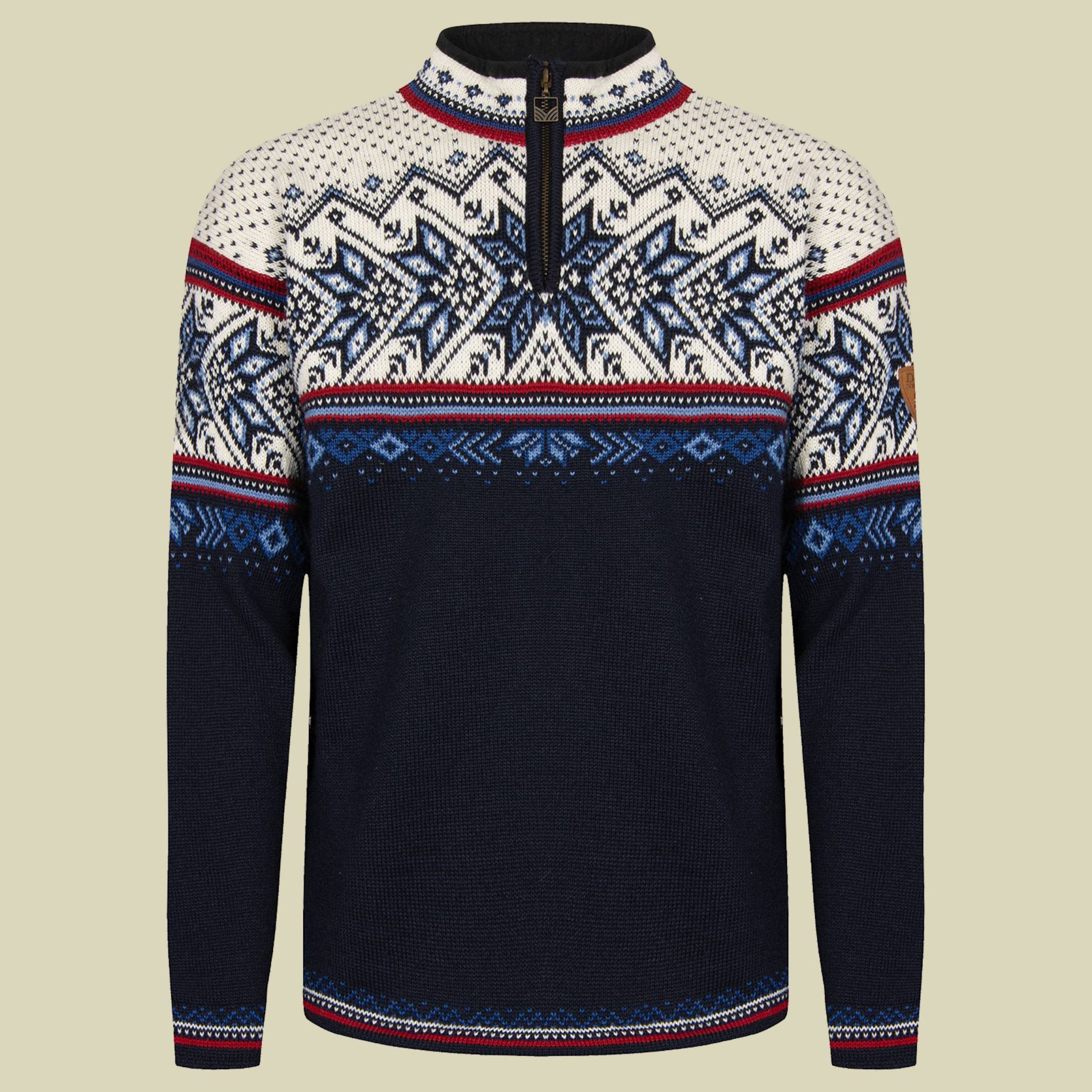 Vail Sweater Men Größe S Farbe midnight navy-red rose-off white von Dale of Norway