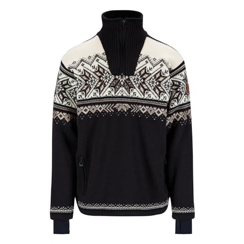 Dale of Norway Vail Wetterfester Herren Pullover - 100% Leichter Woll-Skisweater - Winddichter Wollpullover für Männer, Schwarzer Sandstein, X-Groß von Dale of Norway