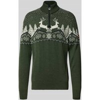 Dale of Norway Wollpullover mit Troyer-Kragen in Khaki, Größe XXL von Dale of Norway