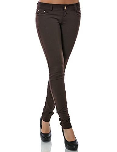 Damen Hose Treggings Skinny Röhre Stretch DA 13011 Farbe Braun Größe XS / 34 von Daleus