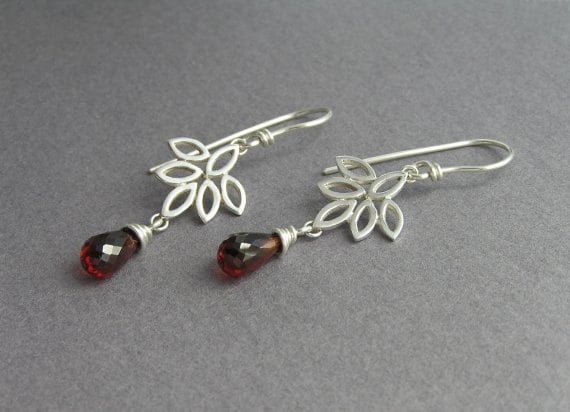 Lange Silberohrringe - Sterling Silber Ohrringe Elegante Blume Braut Lotus von DaliaShamirJewelry