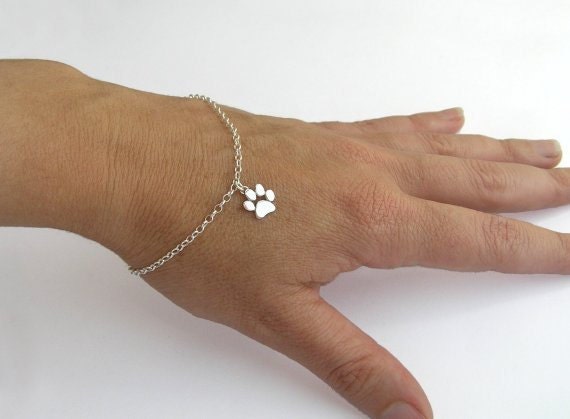 Pfote Druck Armband - Sterling Silber Charm Katzen Und Hunde Tier Liebhaber Geschenk von DaliaShamirJewelry