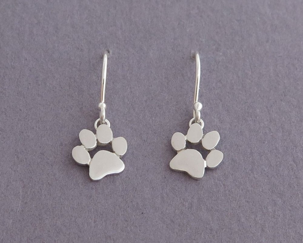 Pfotenabdruck Ohrringe - Sterling Silber Katzen Und Hunde Pfoten Haustier Schmuck Tierliebhaber Geschenk von DaliaShamirJewelry