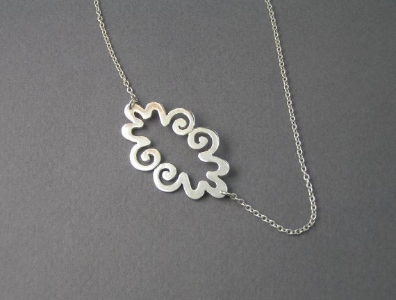 Silber Halskette Anhänger - Kurvige Wolke Sterling von DaliaShamirJewelry