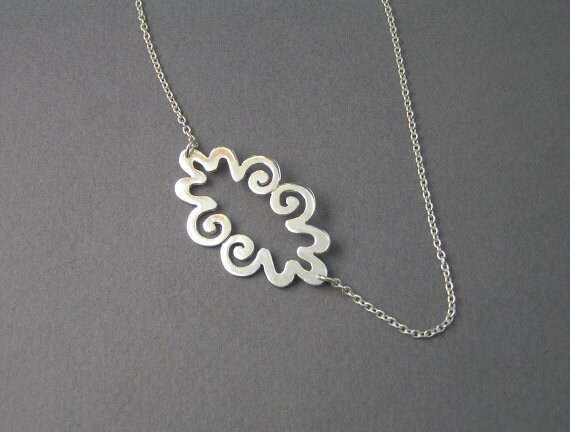 Silber Halskette Anhänger - Kurvige Wolke Sterling von DaliaShamirJewelry