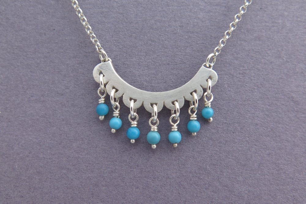 sterling Silber Und Türkis Halskette Anhänger - Schmuck von DaliaShamirJewelry