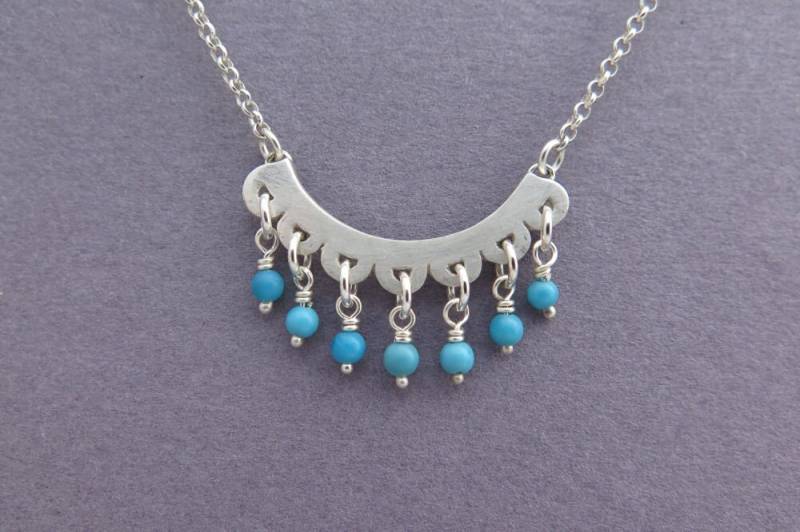 sterling Silber Und Türkis Halskette Anhänger - Schmuck von DaliaShamirJewelry