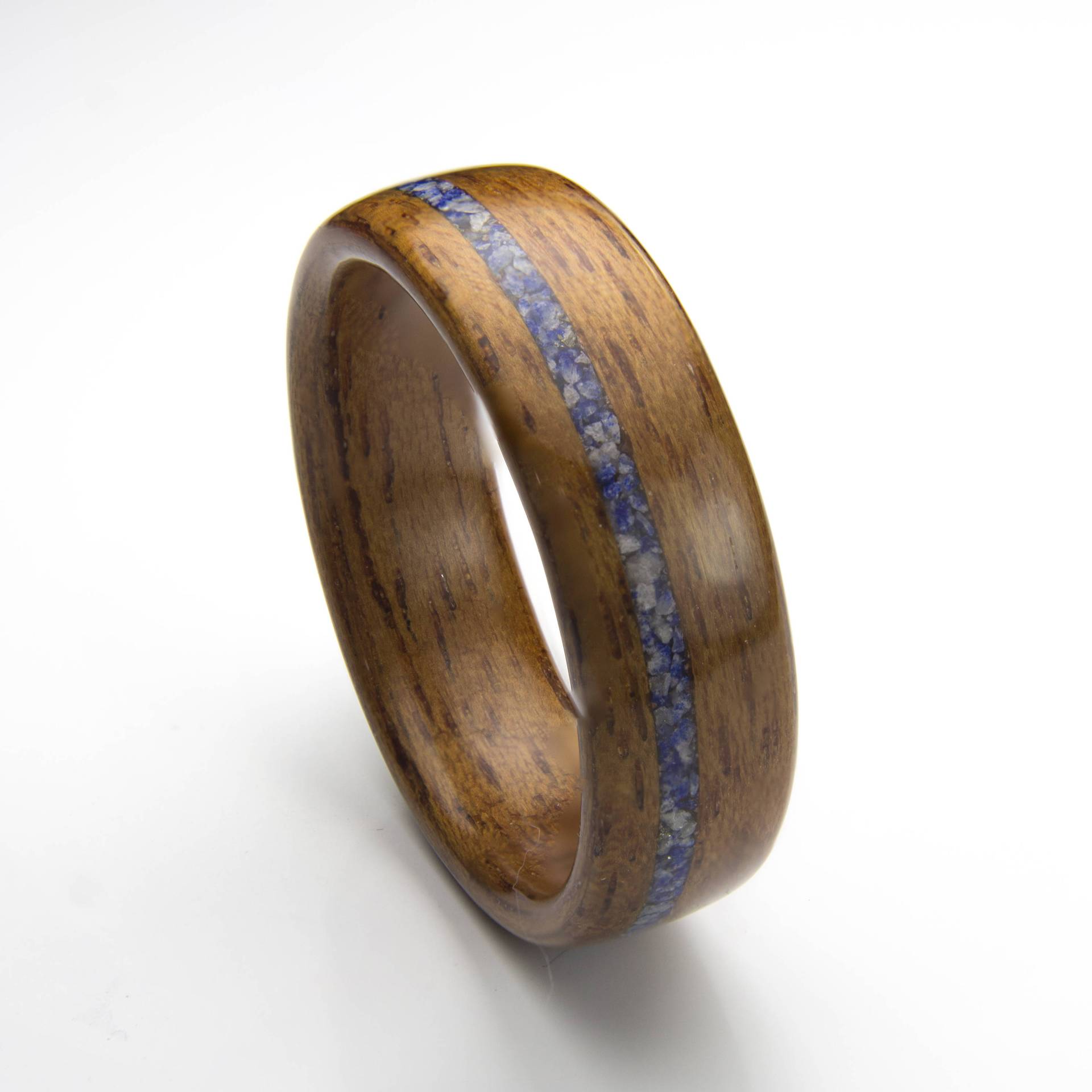 Bentwood Ring Handgefertigt Aus Mahagoniholz Mit Lapis Lazuli Inlay /Holzschmuck/Holzring Für Männer Oder Frauen von DaliaWoodia