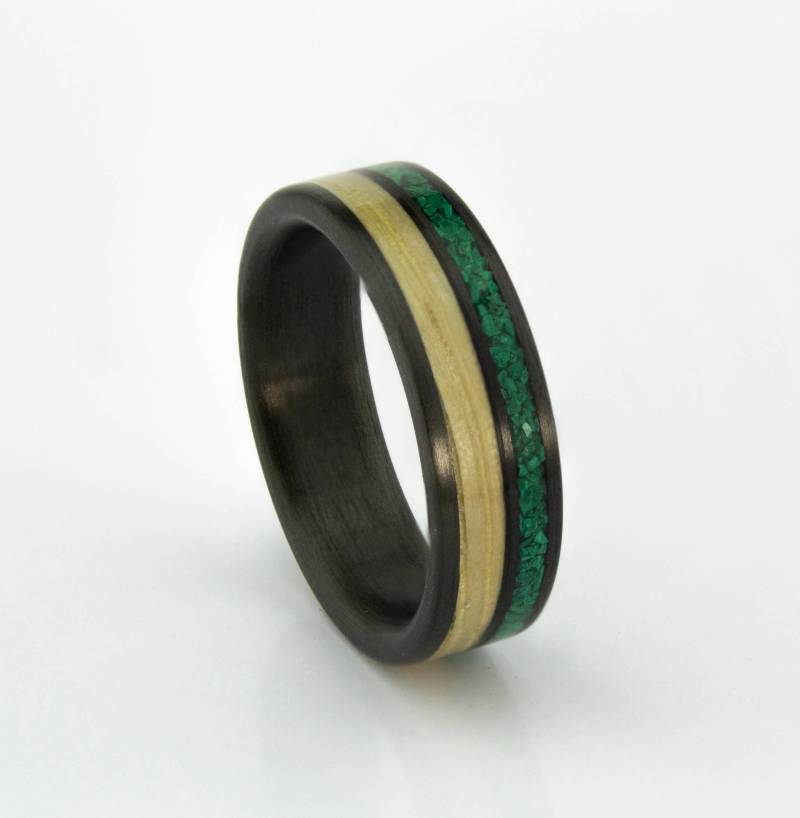 Carbon-Faser-Ring, Eiche Holz, Malachit Liner, Herren Ehering, Mann Schwarzer Ring, Geschenke, Geschenk Für Sie, Ihn Carbon-Faser-Ring, Eiche Holz, Malachit Liner, Herren Ehering, Mann Schwarzer Ring, Geschenke, Geschenk Für Sie, Ihn von DaliaWoodia