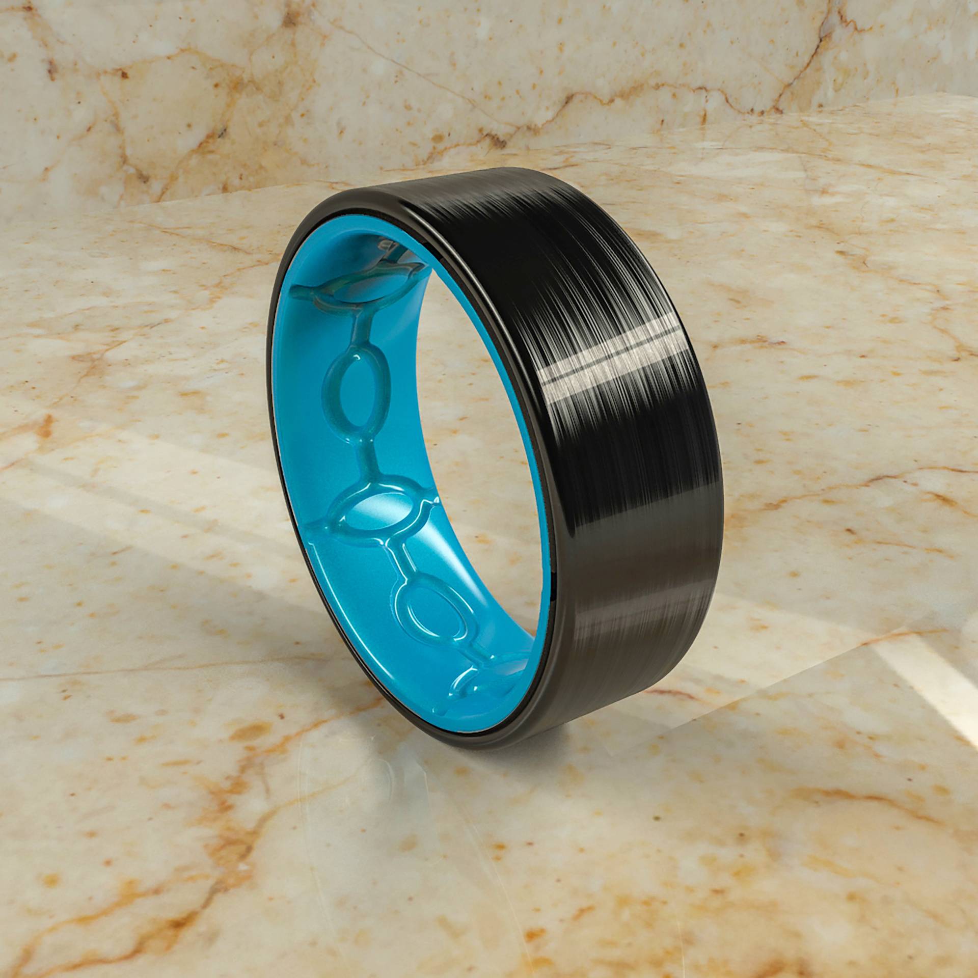 Carbon Fiber Ring Silikon Kautschuk Liner, Ehering, Schwarzer Ring, Herren Geschenk Für Ihn, Sie, Geschenke von DaliaWoodia