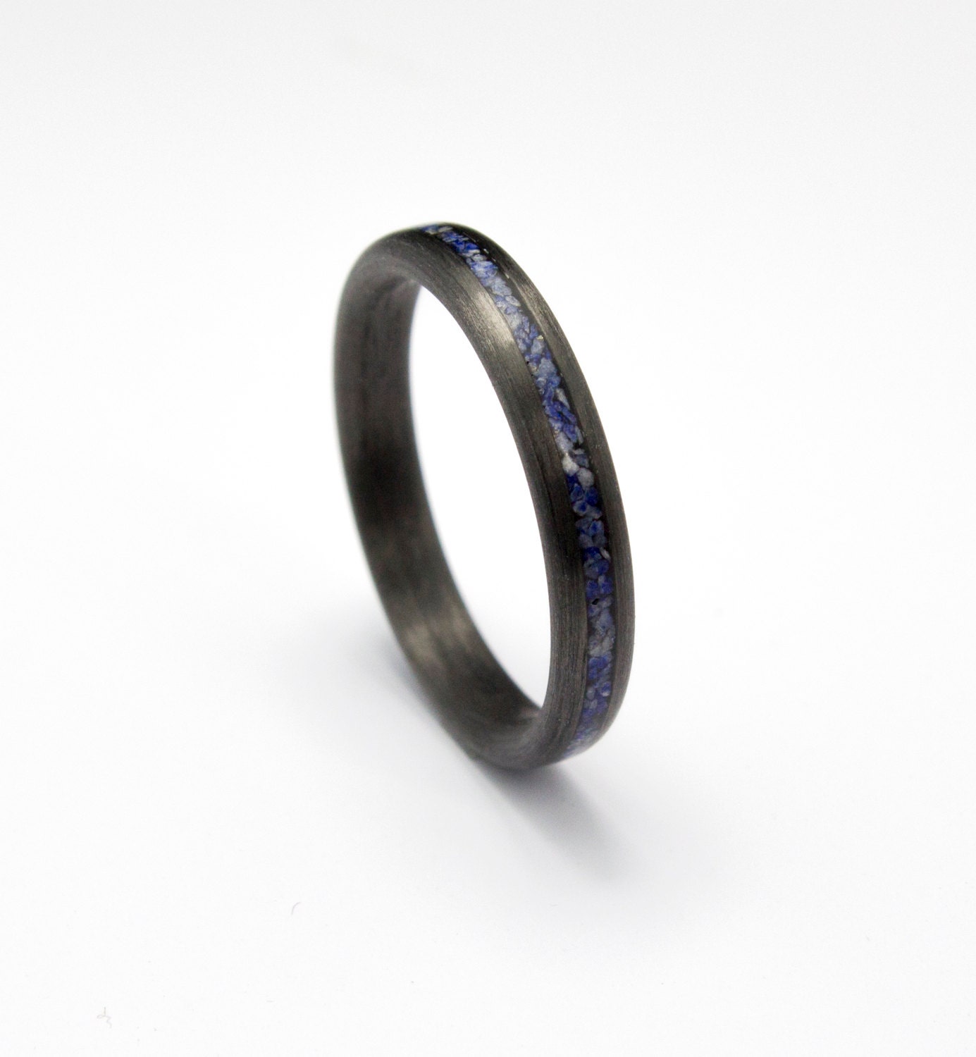 Carbonfaser Ring, Lapis Lazuli, Ringe, Verlobungsringe, Schwarze Herren Ehering, Herrenring, Beste Freundin Geschenke von DaliaWoodia
