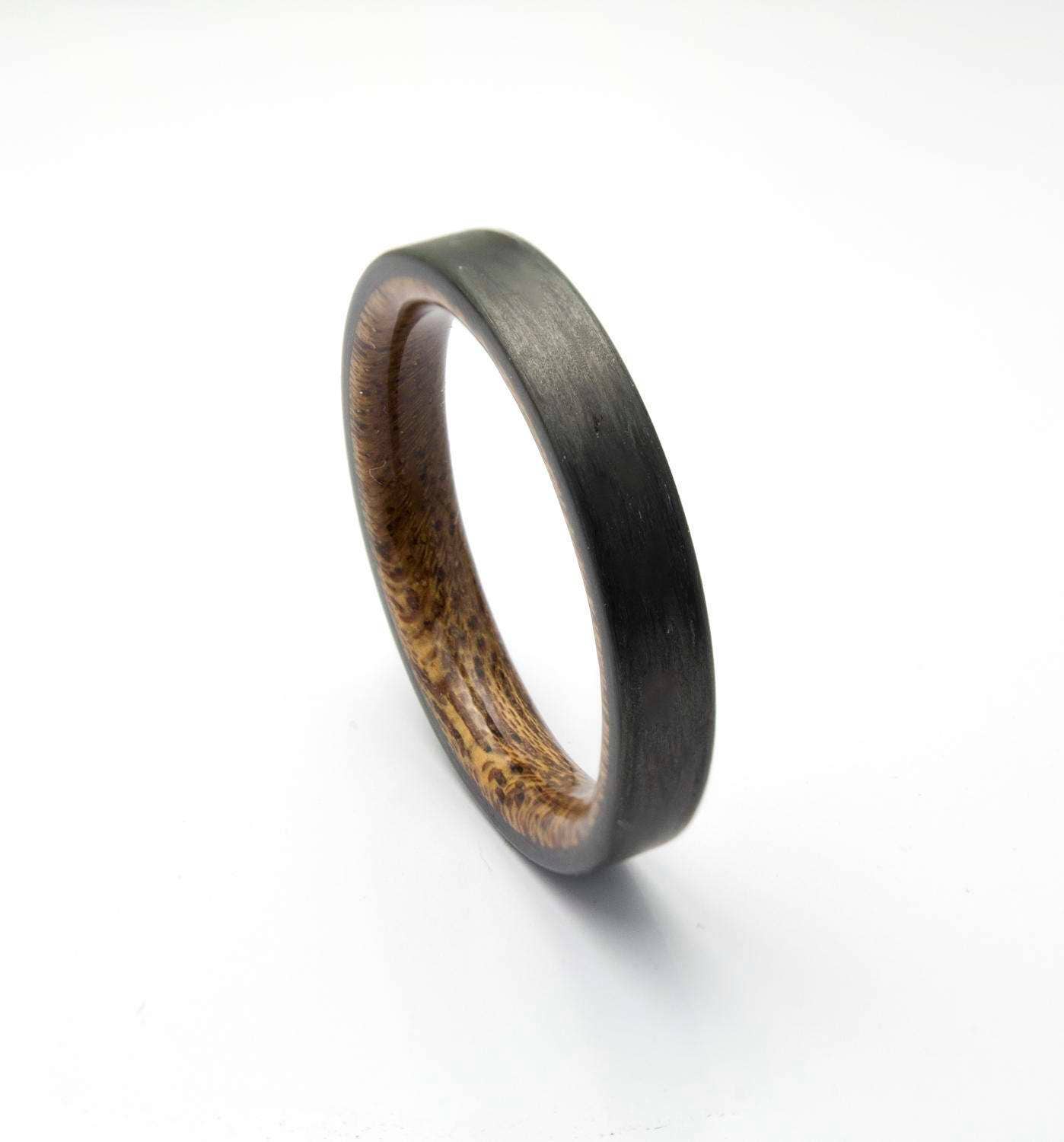 Carbonfaser Ring, Mahagoni Holz, Ehering, Schwarzer Herren Geschenk Für Ihn, Sie, Geschenke, Traubänder von DaliaWoodia