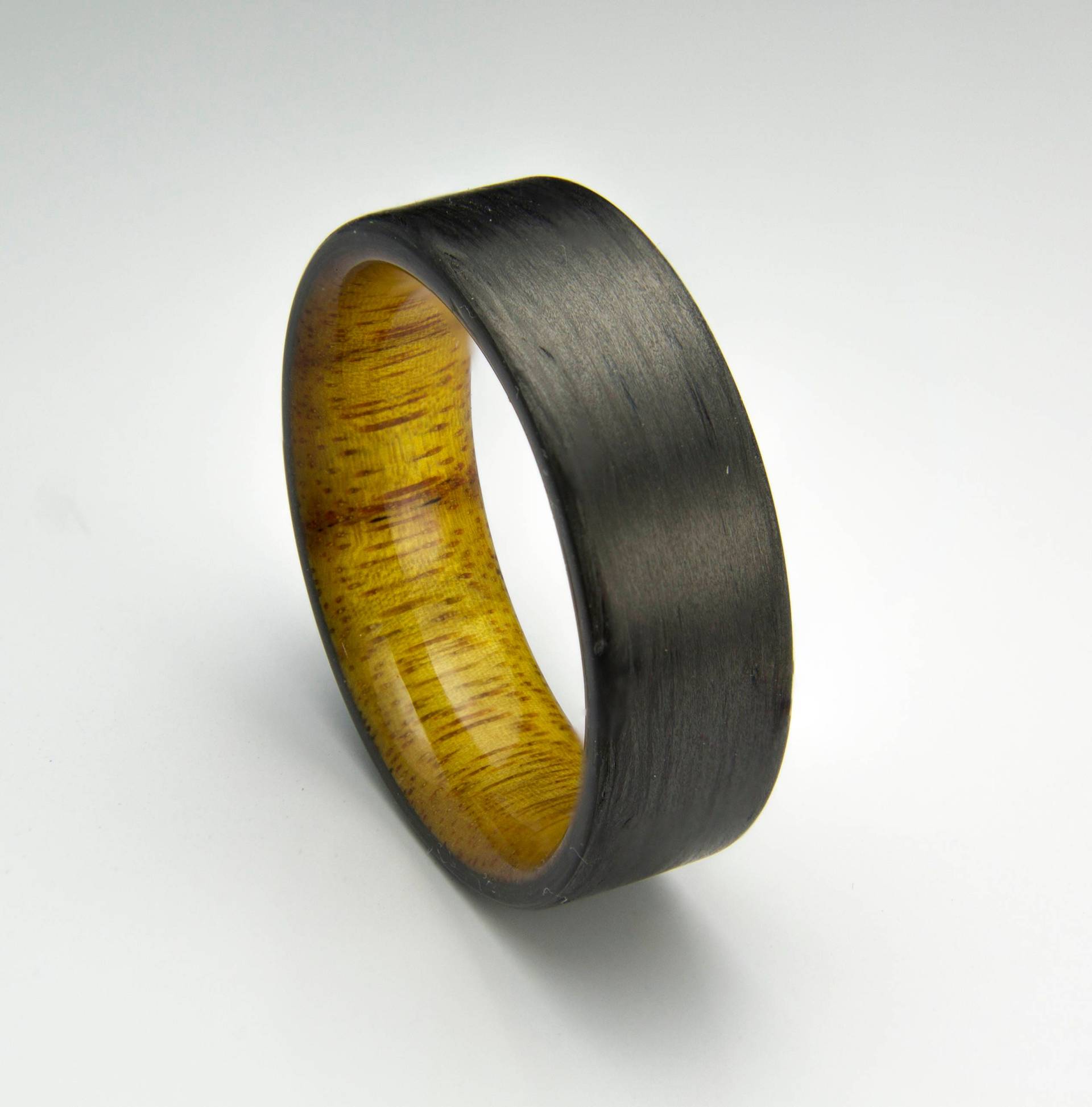 Carbonfaser Ring Mit Kanarienholz Liner, Schwarzer Ring, Ehering, Herren Für Männer, Bestes Geschenk von DaliaWoodia