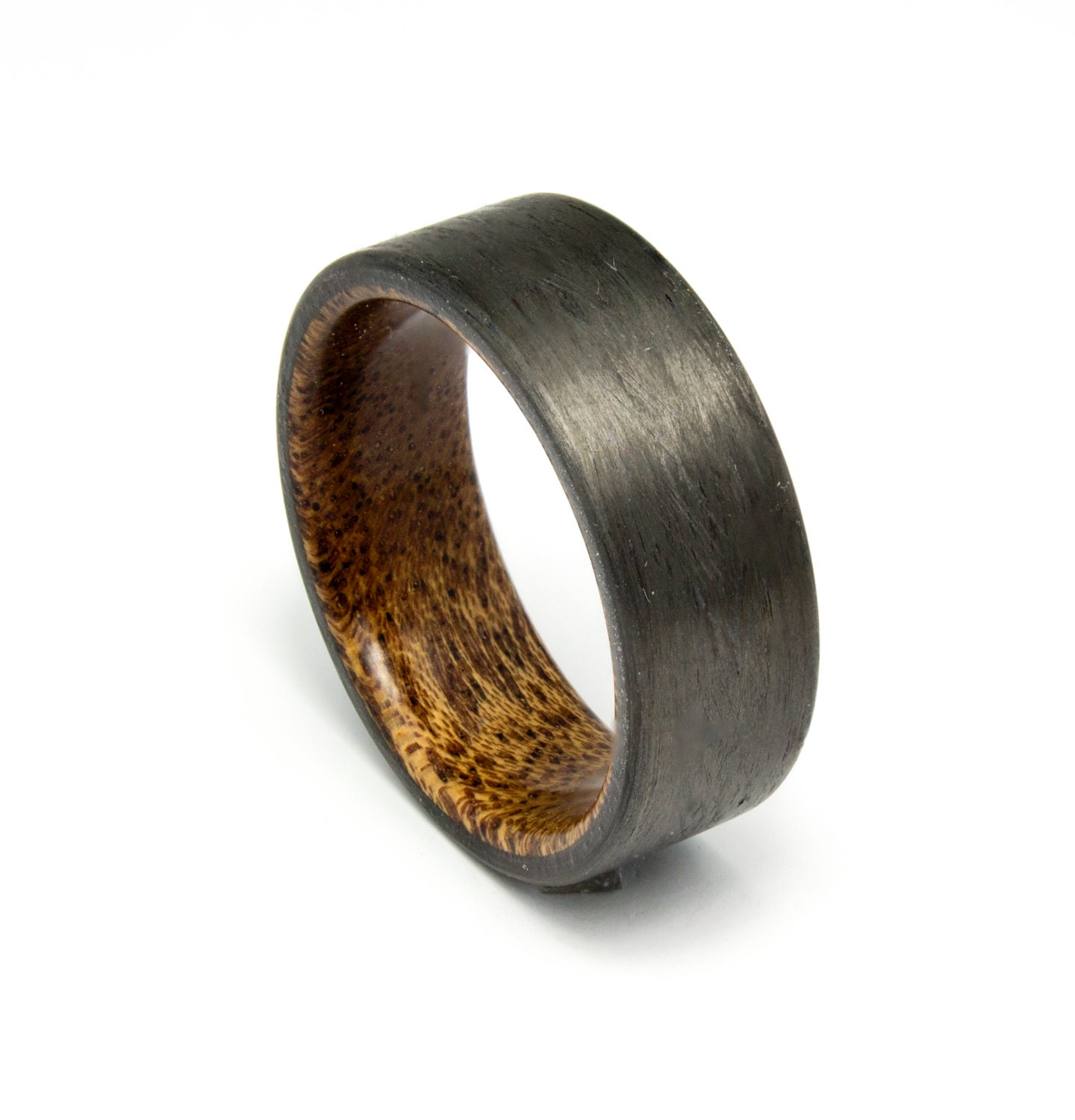 Carbonfaser Ring Mit Mahagoni Holz Leinen, Ehering, Schwarzer Ring, Herren Geschenk Für Ihn, Sie, Geschenke von DaliaWoodia