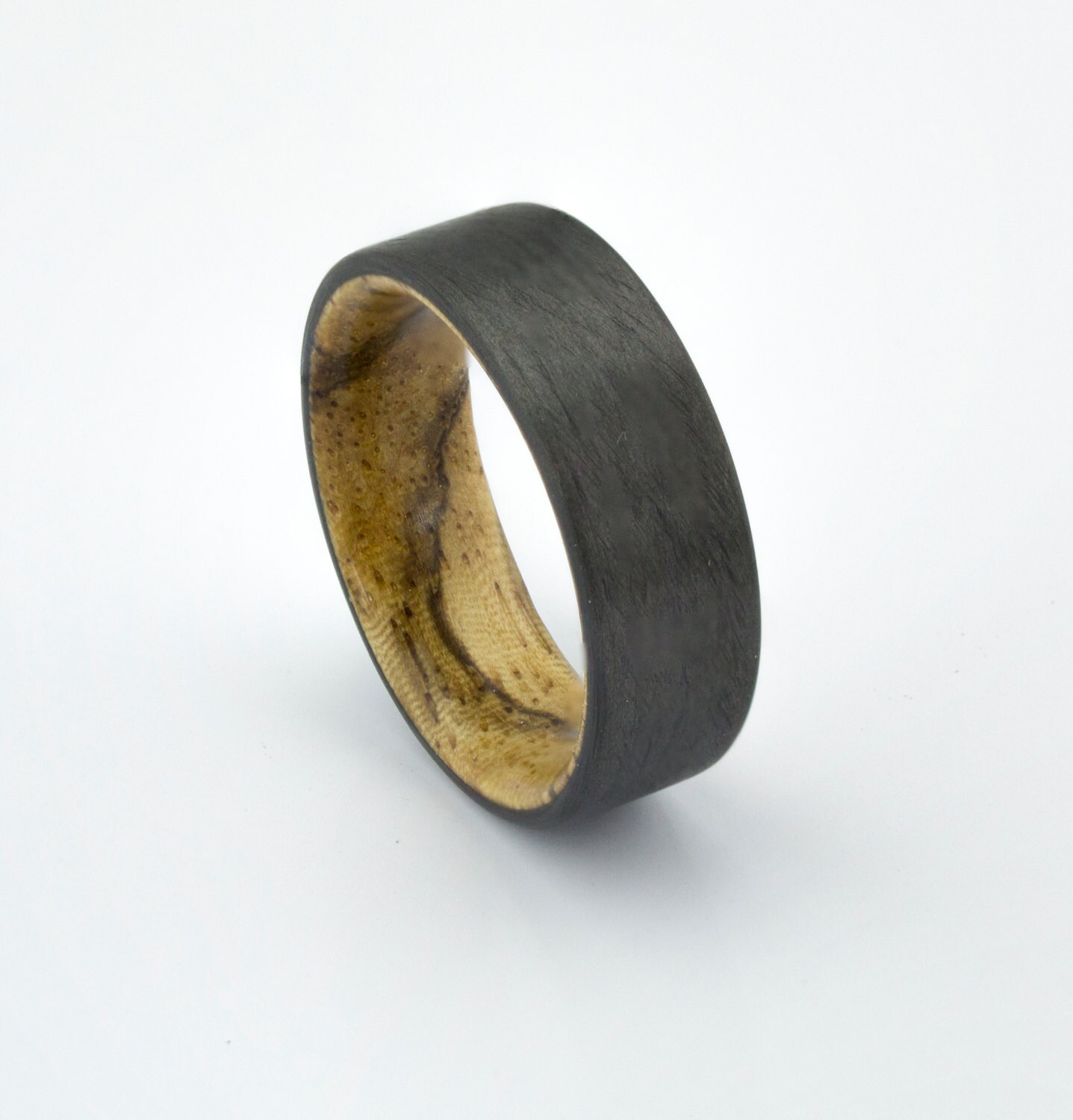 Carbonfaser Ring Mit Zebra Holz Liner, Eheringe, Schmuck, Ringe, Verlobungsringe, Schwarze Herren Eheringe, Herrenring von DaliaWoodia