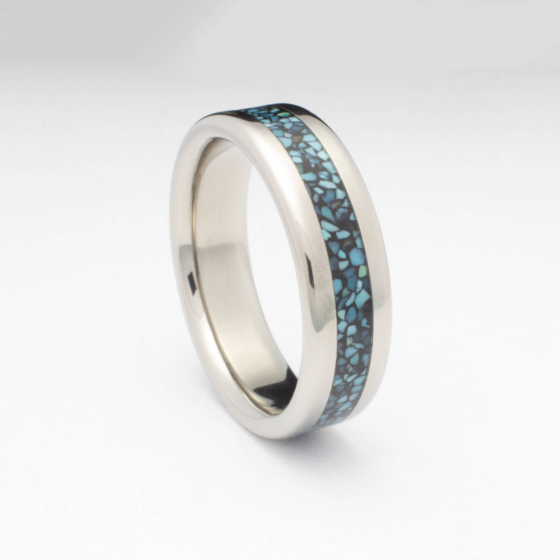 Etsy Ringe, Ring, Titan Türkis Stein, Herrenring, Frauenring, Ehering, Handgefertigter Bestes Geschenk, Geschenk Für Ihn von DaliaWoodia