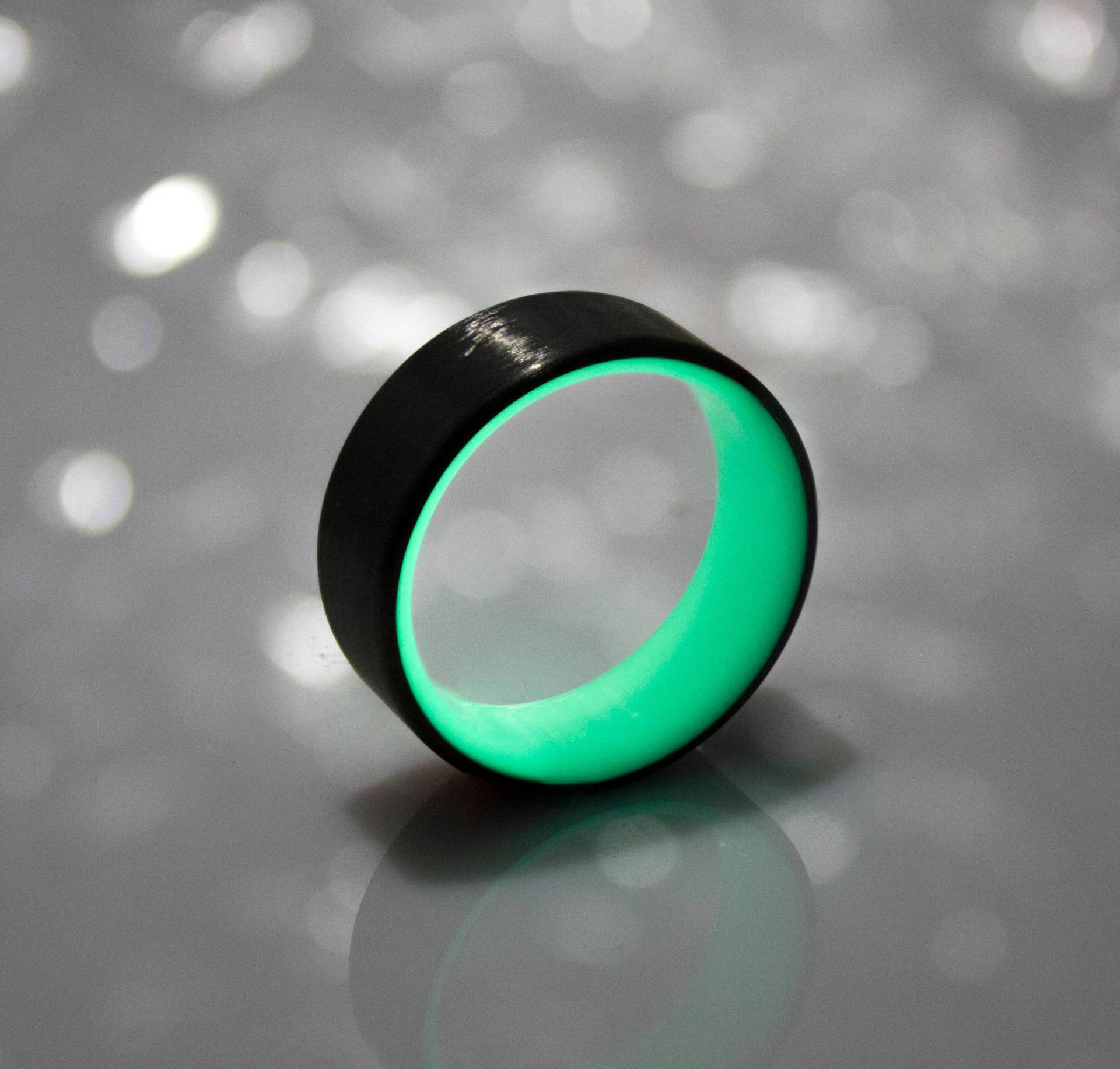 Kohlefaser Glow Ring, Ring Band, Schwarzer Mann Für Mann, Ehering, Geschenke von DaliaWoodia