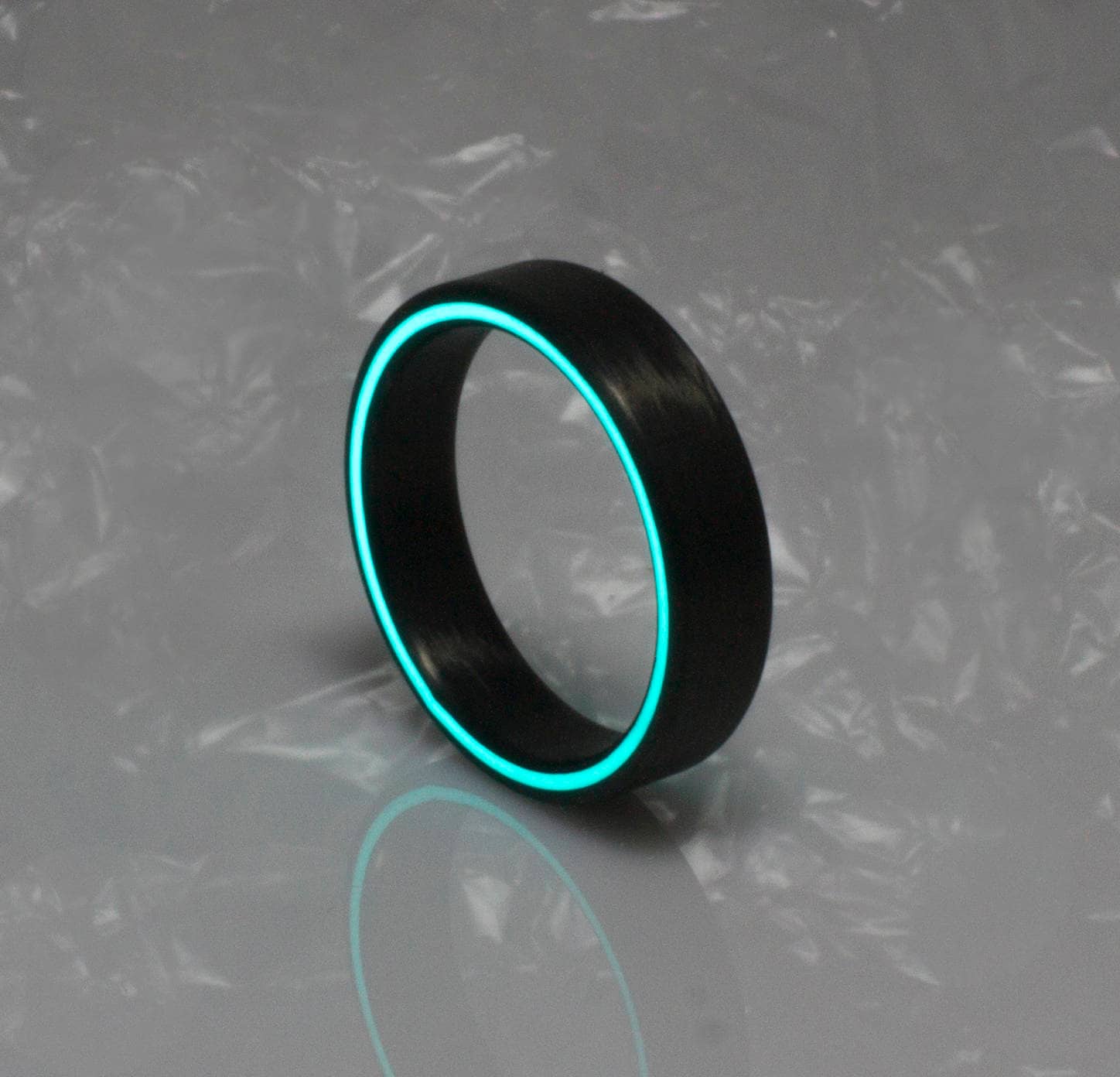 Kohlefaser Glühring, Glühring Band, Schwarzer Ring, Mann Ring Für Mann, Schwarzes Ehering von DaliaWoodia