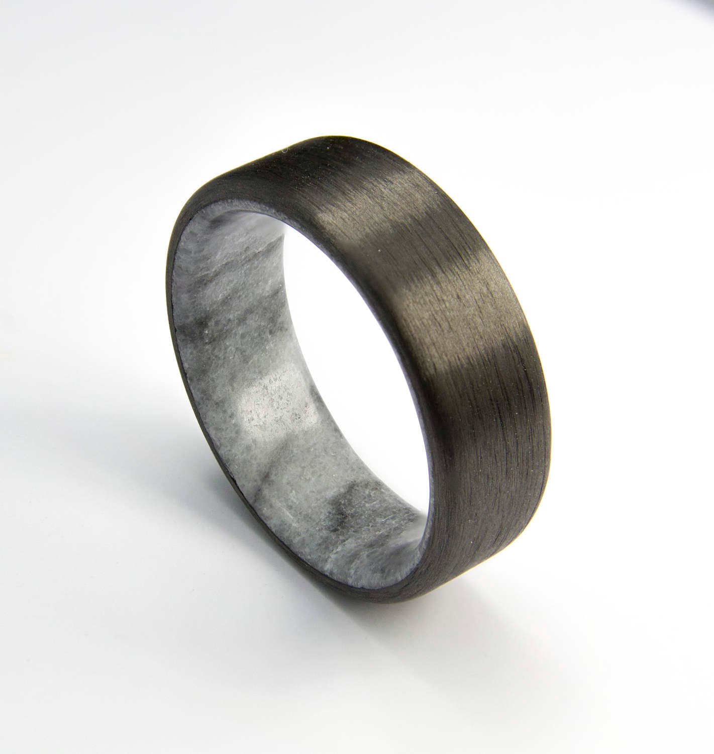 Kohlefaser-Ring Mit Echtem Natürlichen Marmor, Herren Ehering, Schwarzer Ring, Unisex Ringe, Geschenke, Beste Geschenke von DaliaWoodia
