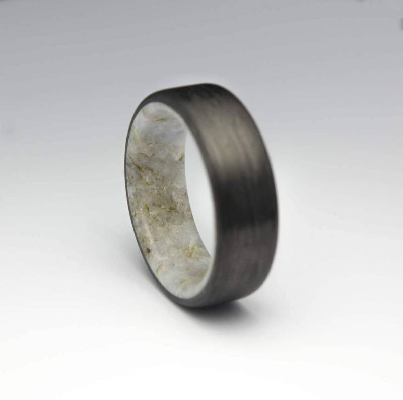 Schwarzer Ring, Carbon-Faser-Ring Mit Echtem Natürlichen Marmor, Schwarzer Herrenring, Damenring, Ehering, Geschenk Für Ihn, Sie Schwarzer Ring, Carbon-Faser-Ring Mit Echtem Natürlichen Marmor, Schwarzer Herrenring, Damenring, Ehering, Geschenk Für Ihn, Sie von DaliaWoodia