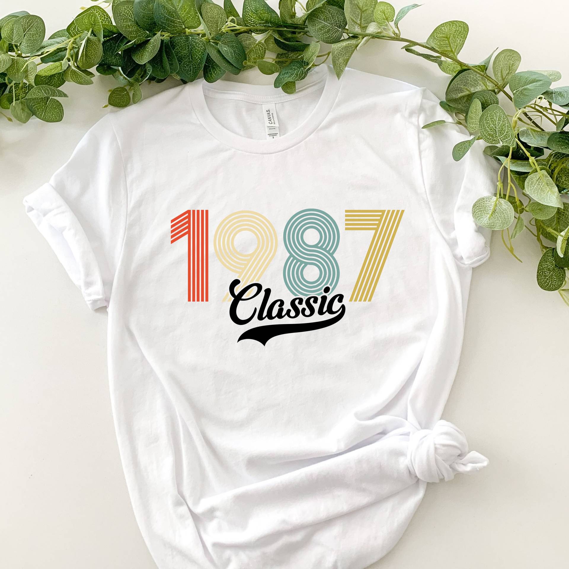 1987 Geburtstagsshirt, 34. Geburtstagsgeschenk, 35. Geburtstagsgeschenk Für Frauen, Männer, Vintage Shirt, Retro Shirt von DalinCustomShirts