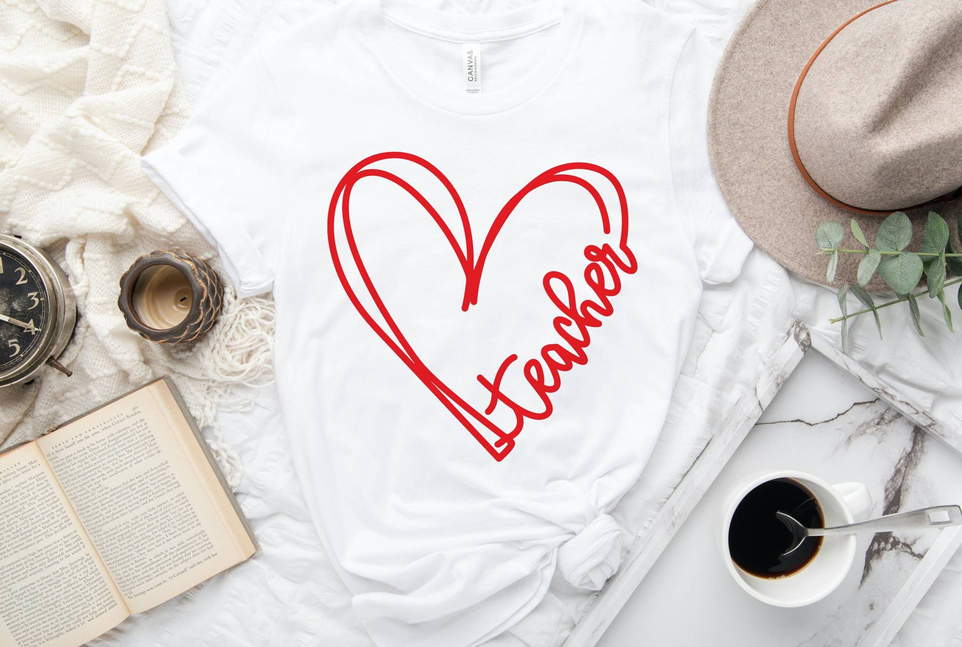 Teacher Line Heart T-Shirt, Lehrer Inspiration Shirt Für Frauen Shirt, Geschenk, Wertschätzung von DalinCustomShirts