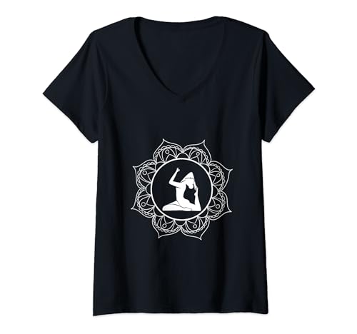 Mandala Design Geschenk Yoga-Outfit Kleidung Damen Herren T-Shirt mit V-Ausschnitt von Dalini - Just Yoga