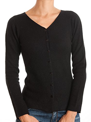 Dalle Piane Cashmere - Cardigan 100% Kaschmir, Made in Italy - Damen; Farbe: Schwarz, Größe: S von Dalle Piane Cashmere