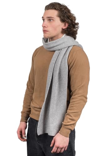 Dalle Piane Cashmere - Gerippter Schal aus 100% Kaschmir - für Mann, Farbe: Grau, Einheitsgröße von Dalle Piane Cashmere