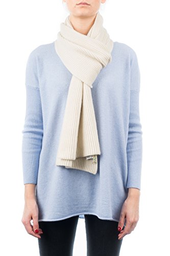 Dalle Piane Cashmere - Gerippter Schal aus 100% Kaschmir - für Mann/Frau, Farbe: Creme, Einheitsgröße von Dalle Piane Cashmere