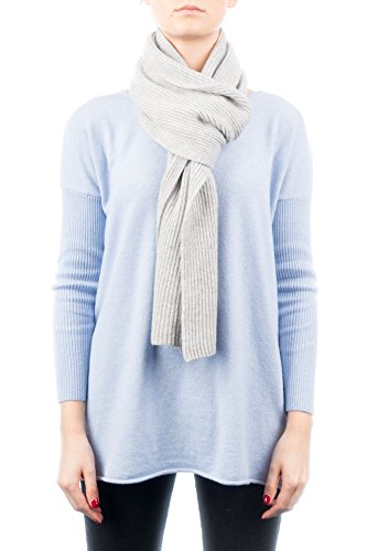 Dalle Piane Cashmere - Gerippter Schal aus 100% Kaschmir - für Mann/Frau, Farbe: Grau, Einheitsgröße von Dalle Piane Cashmere