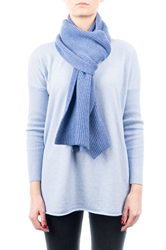 Dalle Piane Cashmere - Gerippter Schal aus 100% Kaschmir - für Mann/Frau, Farbe: Hellblau, Einheitsgröße von Dalle Piane Cashmere