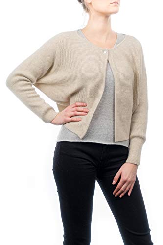 Dalle Piane Cashmere - Kurze Strickjacke 100% Kaschmirknöpfen - Damen, Farbe: Beige, Größe: One Size von Dalle Piane Cashmere