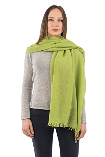 Dalle Piane Cashmere - Pashmina aus 100% Kaschmir - Made in Italy - für Frau, Farbe: Grün, Einheitsgröße von Dalle Piane Cashmere