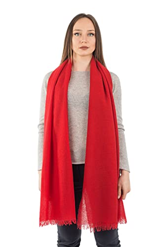 Dalle Piane Cashmere - Pashmina aus 100% Kaschmir - Made in Italy - für Frau, Farbe: Rot, Einheitsgröße von Dalle Piane Cashmere