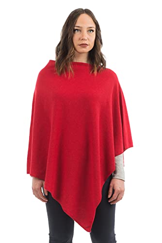 Dalle Piane Cashmere - Poncho aus Kaschmir-Gemisch - Made in Italy - Damen, Farbe: Rot, Einheitsgröße von Dalle Piane Cashmere