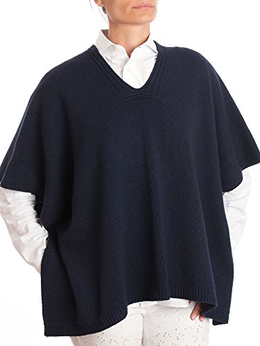 Dalle Piane Cashmere - Poncho zwei Knöpfen aus Kaschmir-Gemisch - für Damen, Farbe: Blau, Einheitsgröße von Dalle Piane Cashmere