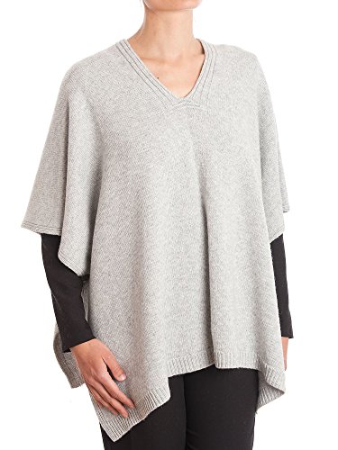 Dalle Piane Cashmere - Poncho zwei Knöpfen aus Kaschmir-Gemisch - für Damen, Farbe: Grau, Einheitsgröße von Dalle Piane Cashmere