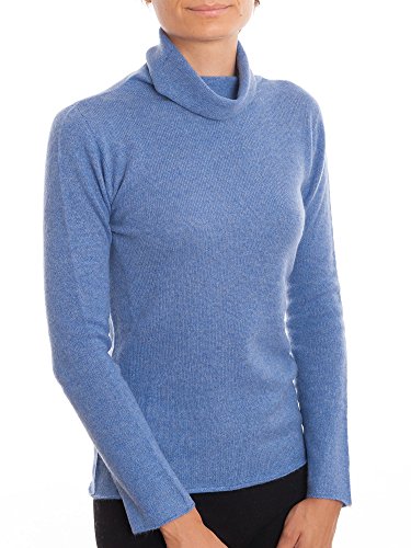 Dalle Piane Cashmere - Rollkragenpullover 100% Kaschmir, Made in Italy - Frau; Farbe: Hellblau, Größe: L von Dalle Piane Cashmere