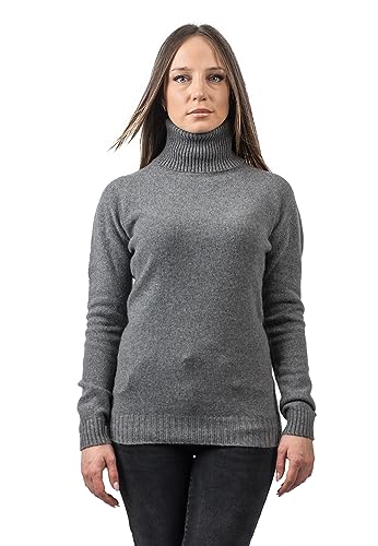 Dalle Piane Cashmere - Rollkragenpullover aus 100% regeneriertem Kaschmir - Damen, Farbe: Grau, Größe: S von Dalle Piane Cashmere