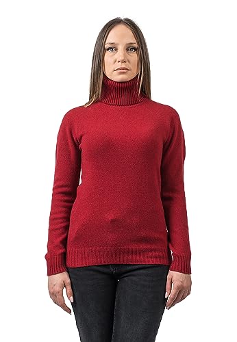 Dalle Piane Cashmere - Rollkragenpullover aus 100% regeneriertem Kaschmir - Made in Italy - Damen, Farbe: Rot, Größe: L von Dalle Piane Cashmere