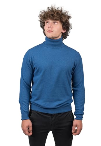 Dalle Piane Cashmere - Rollkragenpullover aus gemischtem Kaschmir, Made in Italy - Herren, Farbe: Blu Royal, Größe: L von Dalle Piane Cashmere