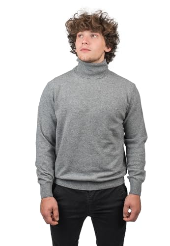 Dalle Piane Cashmere - Rollkragenpullover aus gemischtem Kaschmir, Made in Italy - Herren, Farbe: Grau, Größe: XL von Dalle Piane Cashmere