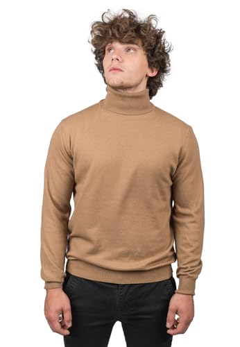 Dalle Piane Cashmere - Rollkragenpullover aus gemischtem Kaschmir, Made in Italy - Herren, Farbe: Kamel, Größe: XL von Dalle Piane Cashmere