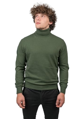 Dalle Piane Cashmere - Rollkragenpullover aus gemischtem Kaschmir, Made in Italy - Herren, Farbe: Khaki, Größe: L von Dalle Piane Cashmere