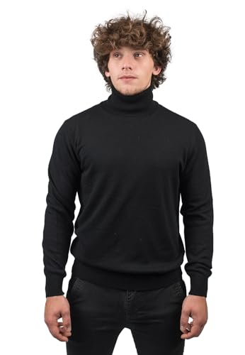 Dalle Piane Cashmere - Rollkragenpullover aus gemischtem Kaschmir, Made in Italy - Herren, Farbe: Schwarz, Größe: 3XL von Dalle Piane Cashmere