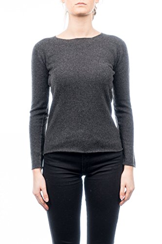 Dalle Piane Cashmere - Rundhalsausschnitt 100% Kaschmir, Made in Italy - Damen, Farbe: Anthrazit, Größe: L von Dalle Piane Cashmere